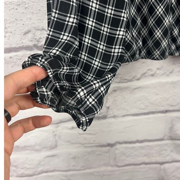 Torrid Womens 1X Career Office Academia Preppy Plaid Long Sleeve Surplice Blouse - Picture 5 of 12